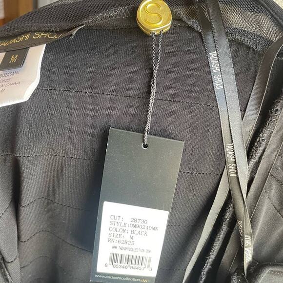 NWT Tadashi Shoji Black Sheer Stripe Sleeveless Cocktail Dress Size Medium - Picture 8 of 8